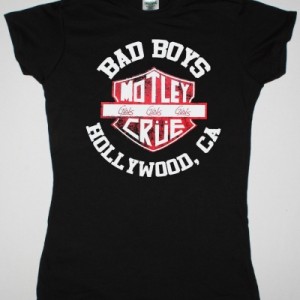 MOTLEY CRUE BAD BOYS NEW BLACK LADY T-SHIRT