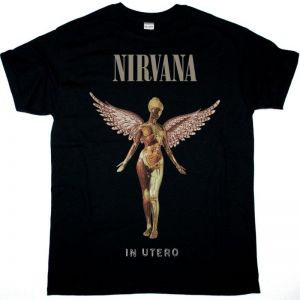 NIRVANA IN UTERO NEW BLACK T-SHIRT