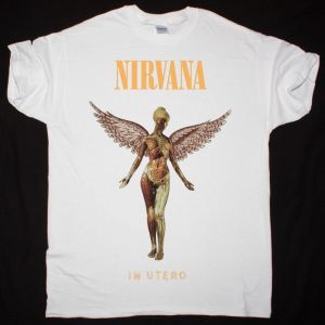 NIRVANA IN UTERO NEW WHITE T-SHIRT