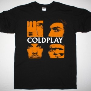 COLDPLAY CHRIS MARTIN FACE NEW BLACK T-SHIRT