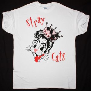 STRAY CATS BRINGIT BACK AGAIN NEW WHITE T SHIRT