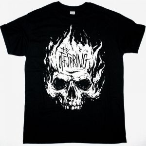 THE OFFSPRING WHITE SKULL LOGO NEW BLACK T-SHIRT