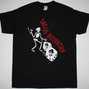 SOCIAL DISTORTION BAD LUCK TOUR NEW BLACK T SHIRT