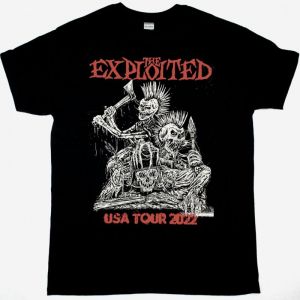 EXPLOITED REAL PUNK ROCK TOUR 2022 NEW BLACK T-SHIRT