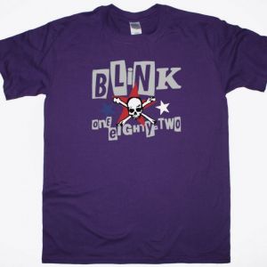 BLINK 182 ONE EIGHTY TWO SKULL CROSSBONES NEW PURPLE T-SHIRT