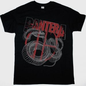 PANTERA SNAKE SKELETON NEW BLACK T-SHIRT