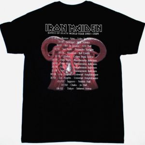 IRON MAIDEN DANCE OF DEATH WORLD TOUR NEW BLACK T-SHIRT