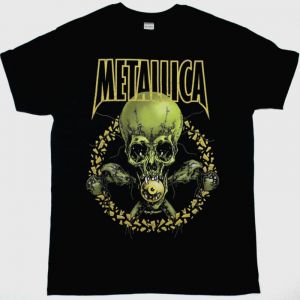 METALLICA NO LEAF CLOVER PUSHEAD NEW BLACK T-SHIRT