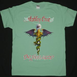MOTLEY CRUE 1989 DR. FEELGOOD NEW GREEN T-SHIRT