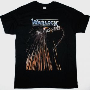 WARLOCK TRUE AS STEEL NEW BLACK T-SHIRT