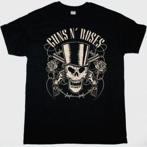 GUNS N ROSES SKULL NEW BLACK T-SHIRT