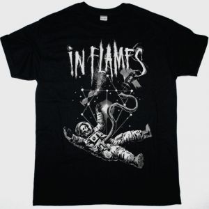 IN FLAMES SPACEMAN NEW BLACK T-SHIRT
