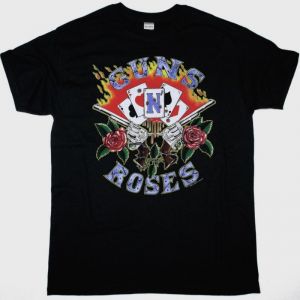 GUNS N ROSES TOUR 1991 NEW BLACK T-SHIRT