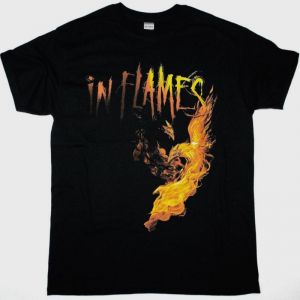 IN FLAMES FIRE BIRDS NEW BLACK T-SHIRT
