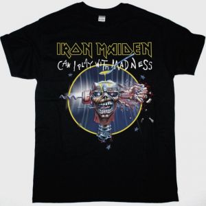 IRON MAIDEN CAN I PLAY WITH MADNESS NEW BLACK T-SHIRT