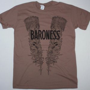 BARONESS FEATHER & NAILS  NEW BROWN T-SHIRT