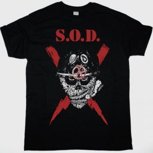 S.O.D. STORMTROOPERS OF DEATH SCRAWLED LIGHTNING NEW BLACK T-SHIRT