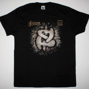 SAXON SOLID BALL OF ROCK 1990 NEW BLACK T SHIRT