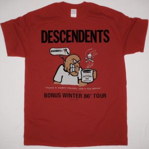 DESCENDENTS BONUS WINTER 86 TOUR NEW RED T SHIRT