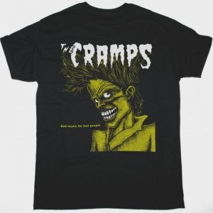 THE CRAMPS BAD MUSIC FOR BAD PEOPLE NEW BLACK T SHIRT