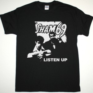 SHAM 69 LISTEN UP NEW BLACK T-SHIRT