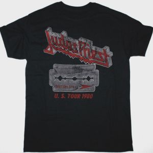 JUDAS PRIEST BRITISH STEEL US TOUR 1980 NEW BLACK T-SHIRT