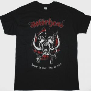 MOTORHEAD BORN TO LOSE, LIVE TO WIN DISTRESSED NEW BLACK T-SHIRT