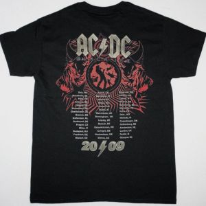AC DC ROCK N ROLL TRAIN TOUR 2009 AC/DC NEW BLACK T-SHIRT