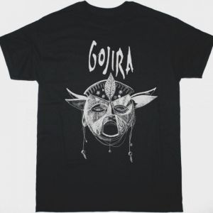GOJIRA MASK NEW BLACK T SHIRT