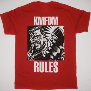 KMFDM RULES NEW RED T SHIRT