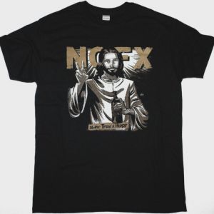 NOFX NEVER TRUST A HIPPIE NEW BLACK T SHIRT