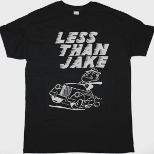 LESS THAN JAKE DRIVING CAR NEW BLACK T SHIRT