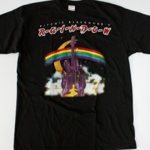 RAINBOW RITCHIE BLACKMORE'S'75 FIRST ALBUM NEW BLACK T-SHIRT
