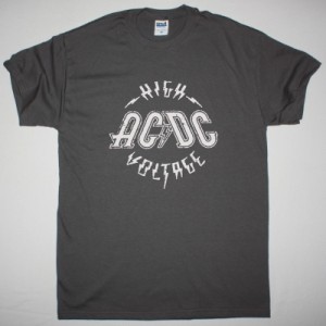 AC DC HIGH VOLTAGE LOGO AC/DC NEW GREY T SHIRT