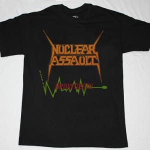 NUCLEAR ASSAULT BRAIN DEATH'86 NEW BLACK T-SHIRT