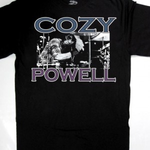 COZY POWELL DRUMS NEW BLACK T-SHIRT