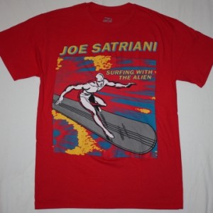 JOE SATRIANI SURFING WITH THE ALIEN'87 NEW RED T-SHIRT