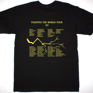 MANOWAR FIGHTING THE WORLD ’87 NEW BLACK T-SHIRT