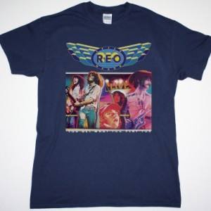 REO SPEEDWAGON YOU GET WHAT YOU PLAY FOR 1977 NEW NAVY BLUE T-SHIRT