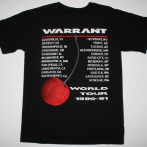WARRANT CHERRY PIE 1990 NEW BLACK T-SHIRT