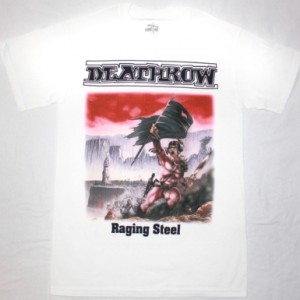 DEATHROW RAGING STEEL'87 NEW WHITE T-SHIRT