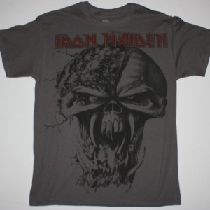 IRON MAIDEN HEAD JUMBO PRINT NEW GREY/CHARCOAL T-SHIRT