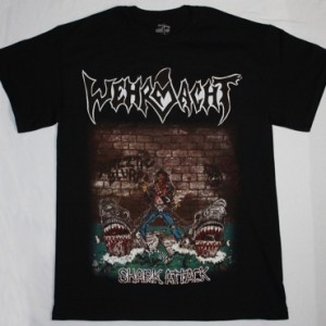 WEHRMACHT SHARK ATTACK'87 NEW BLACK T-SHIRT