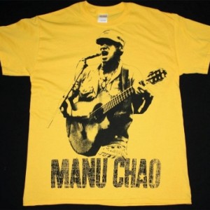 MANU CHAO EN VIVO JUMBO PRINT NEW YELLOW T-SHIRT