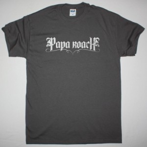 PAPA ROACH LOGO NEW GREY CHARCOAL T-SHIRT