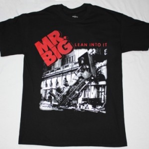 MR BIG LEAN INTO IT'91  NEW BLACK T-SHIRT