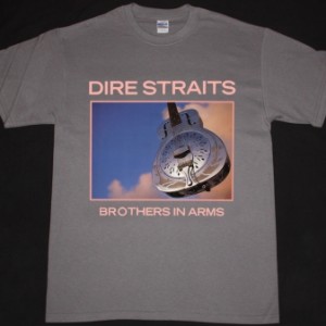 DIRE STRAITS BROTHERS IN ARMS 85 NEW GREY CHARCOAL T-SHIRT