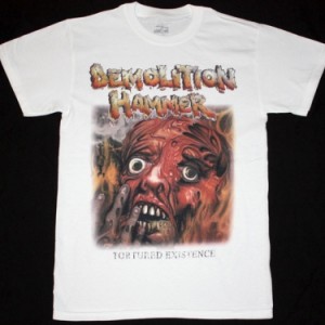 DEMOLITION HAMMER TORTURED EXISTENCE'90 NEW WHITE T-SHIRT