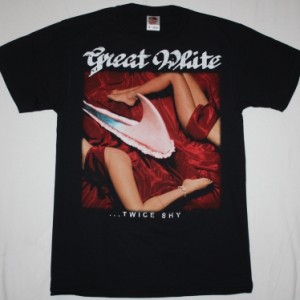GREAT WHITE  TWICE SHY'89  NEW BLACK-TSHIRT