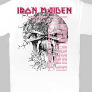 IRON MAIDEN HEAD EUROPEAN TOUR 2011 NEW WHITE T-SHIRT